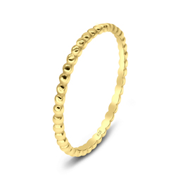 Gold Plated Dot Strip Silver Ring NSR-2511-GP